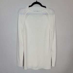 Vintage Chunky Knit Sweater Size M Ivory Cream Old Money Quiet Luxury Coastal